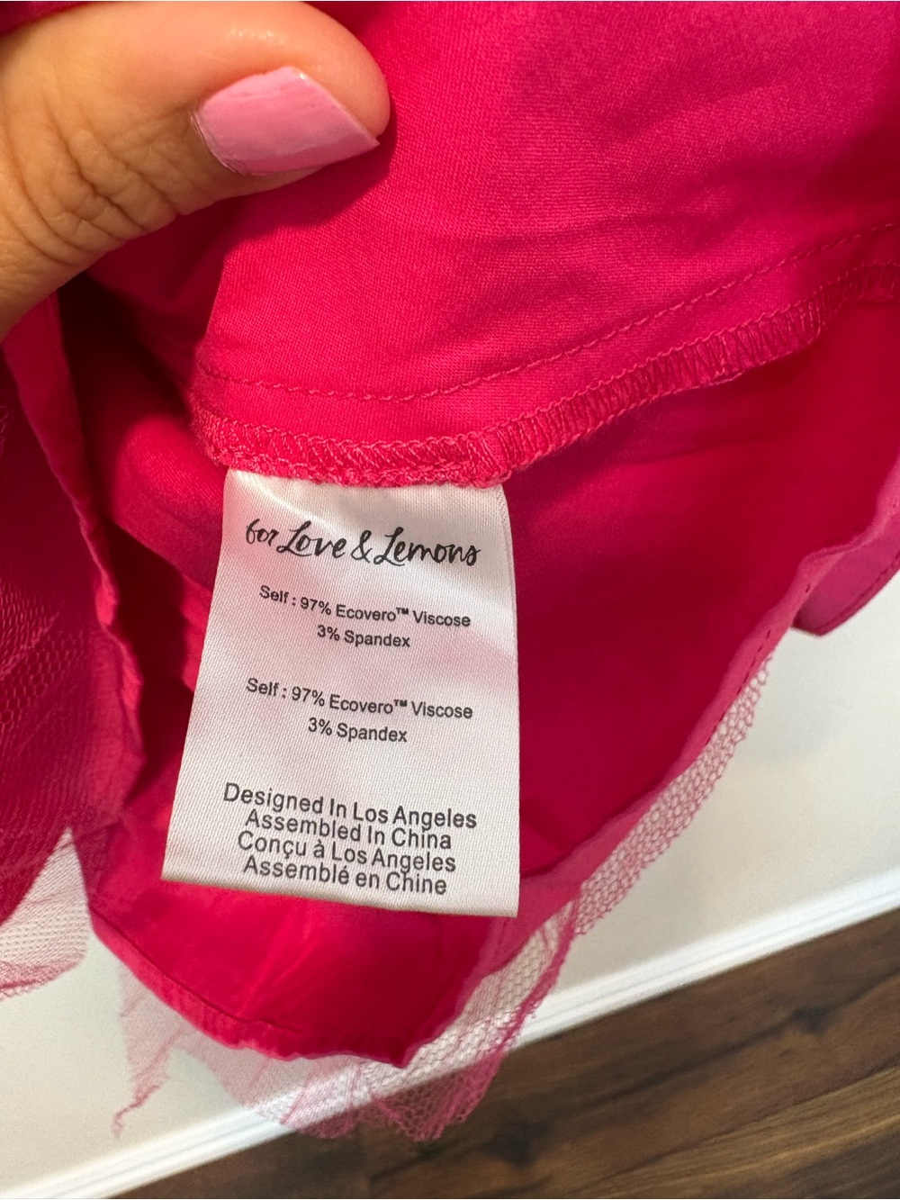 For Love & Lemons Clementine Pink Ruffle Mini‎ Babydoll Dress Tie Back Small - Picture 6 of 8